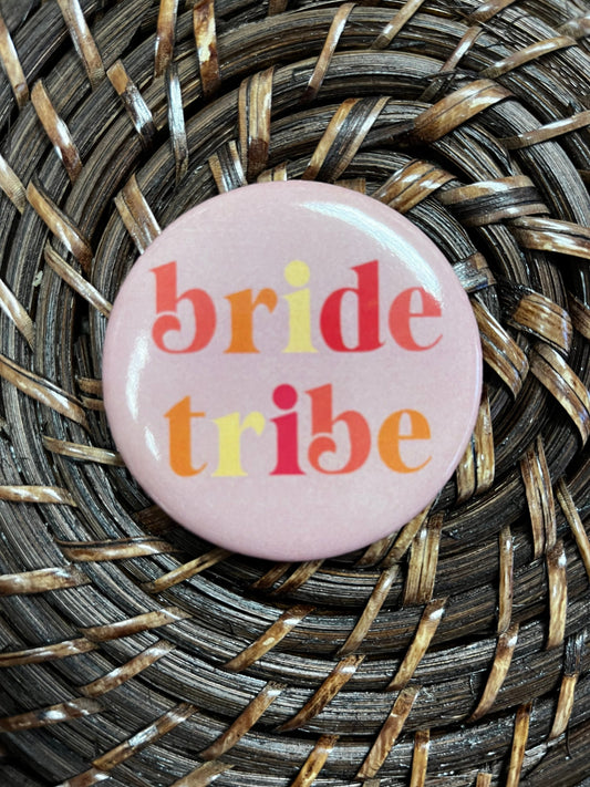 Bride Tribe Pin Bachelorette Party Flare Button Modern Bride Bridal Party Button Team Bride Gift for Bride Etsy Weddings Bridesmaid