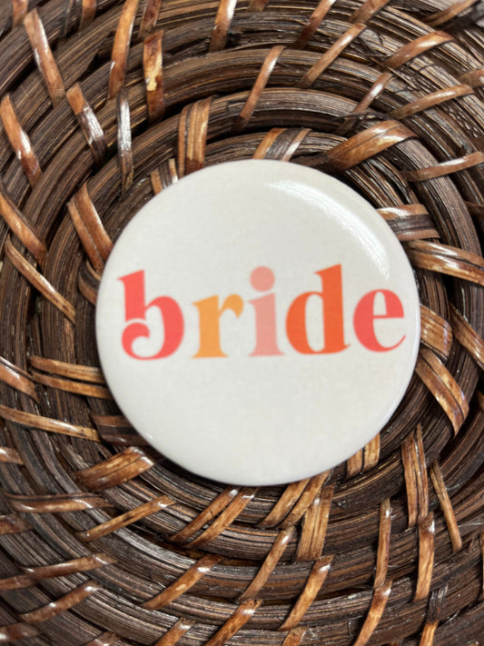 Bride Babe Pin Bachelorette Party Flare Button Modern Bride Bridal Party Button Team Bride Gift for Bride Etsy Weddings Bridesmaid