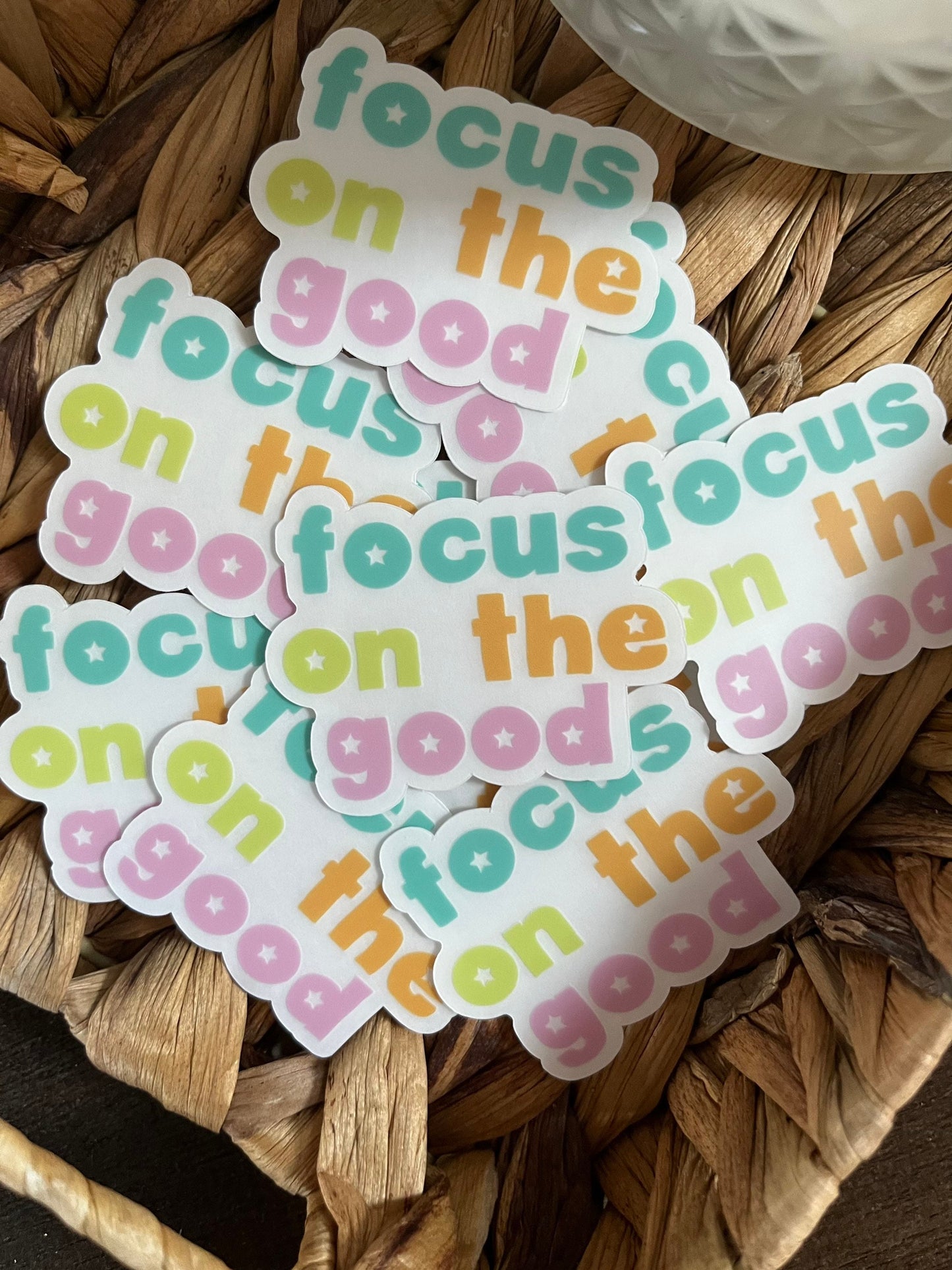 Focus On The Good | 2000s Stickers | Y2K Sticker Set | 2000s Sticker Pack | Y2K Inspired Stickers | Y2K Aesthetic Stickers | Vinyl Stickers