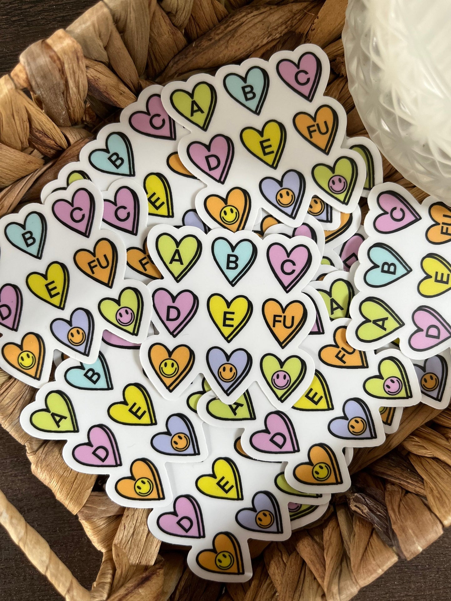 ABCDEFU Valentine Heart sticker